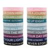 Buntes inspirierendes Silikon-Armband für Männer, Frauen, Jugendliche - Unisex elastisches Armband mit berühmten Zitaten