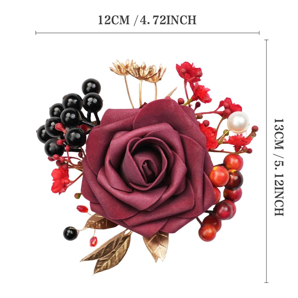 Uflower Groom Groomsmen Guest Boutonniere Set, Artificial Flowers for Wedding, Prom, Homecoming,Anniversary, Graduation