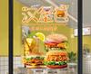 Snack Fries Cola Advertising Decoration Hamburger Restaurant Glass Door Sticker Poster Tea Fried Chicken Shop Window WallSticker