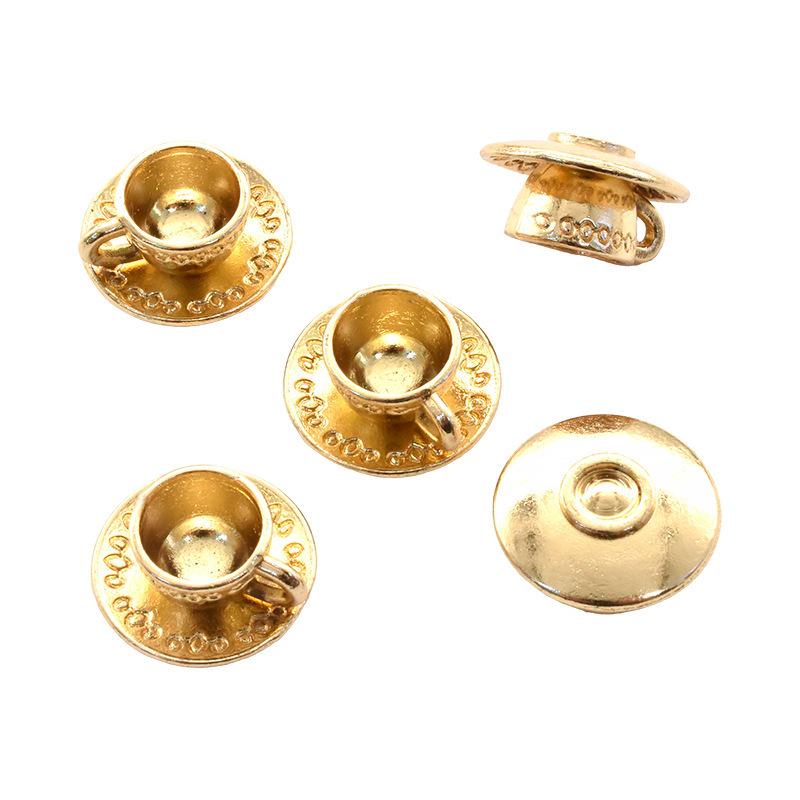 Vintage DIY Alloy Jewelry: 3D Kettle and Coffee Cup Charms Pendants