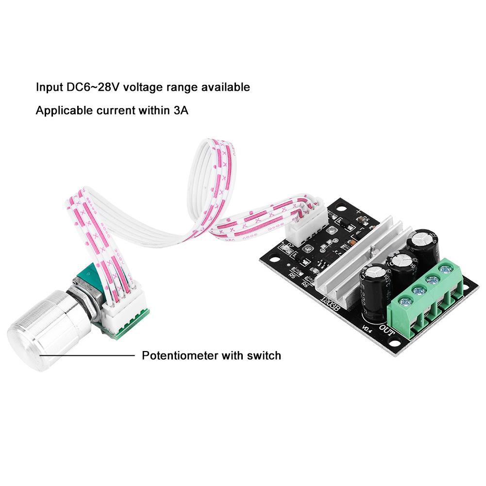 PWM DC Motor Controller  6V12V24V28V Motor Speed Regulation Module 3A Speed Controller