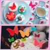 Patelai 5 Pcs Mini Butterfly Silicone Molds Cute Butterfly Fondant Cupcake Topper Chocolate Candy Resin Epoxy Molds for Sugarcraft Cake Decorating,