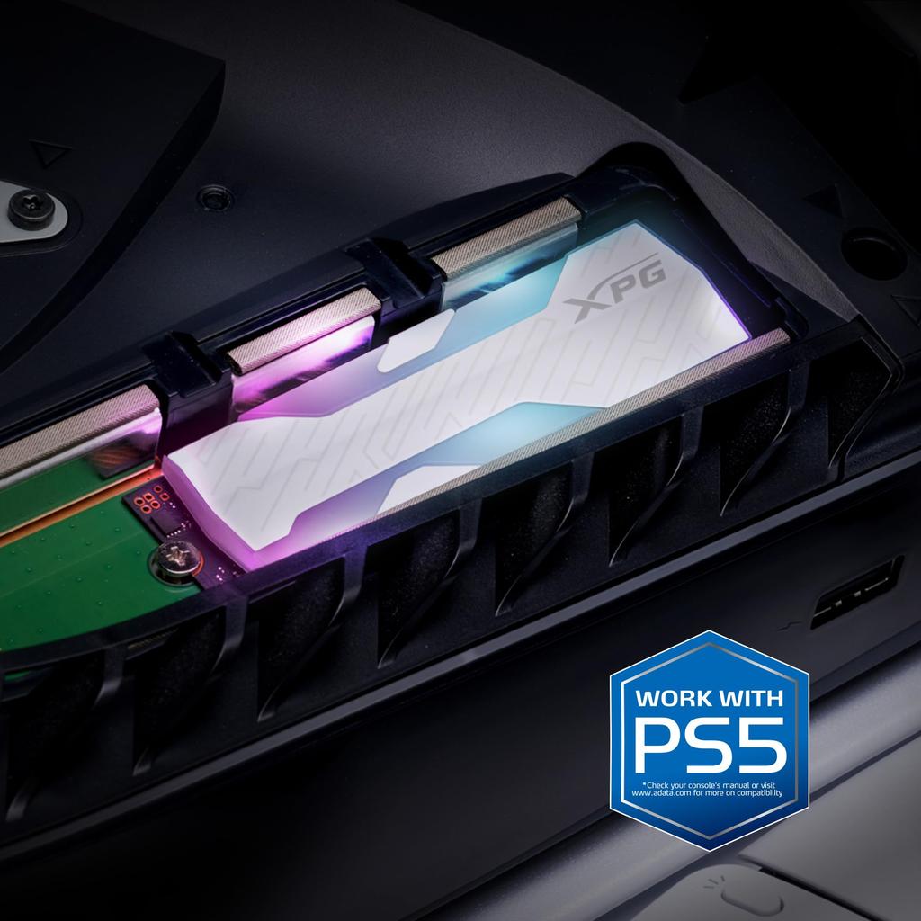 XPG SSD SPECTRIX S65G 1000GB PCIe Gen4x4 2280 Maximum Read Speed PS5 Compatible with Heatsink RGB [ADATA] M.2 6000MB/sec SSPECTRIXS65G-1000G-CI-I