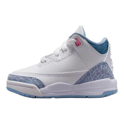 Air 3 Retro TD Beyaz Kobalt Mutluluğu Bebek Spor Ayakkabıları Pembe-Parlak Futbol-Gri HQ0782-101