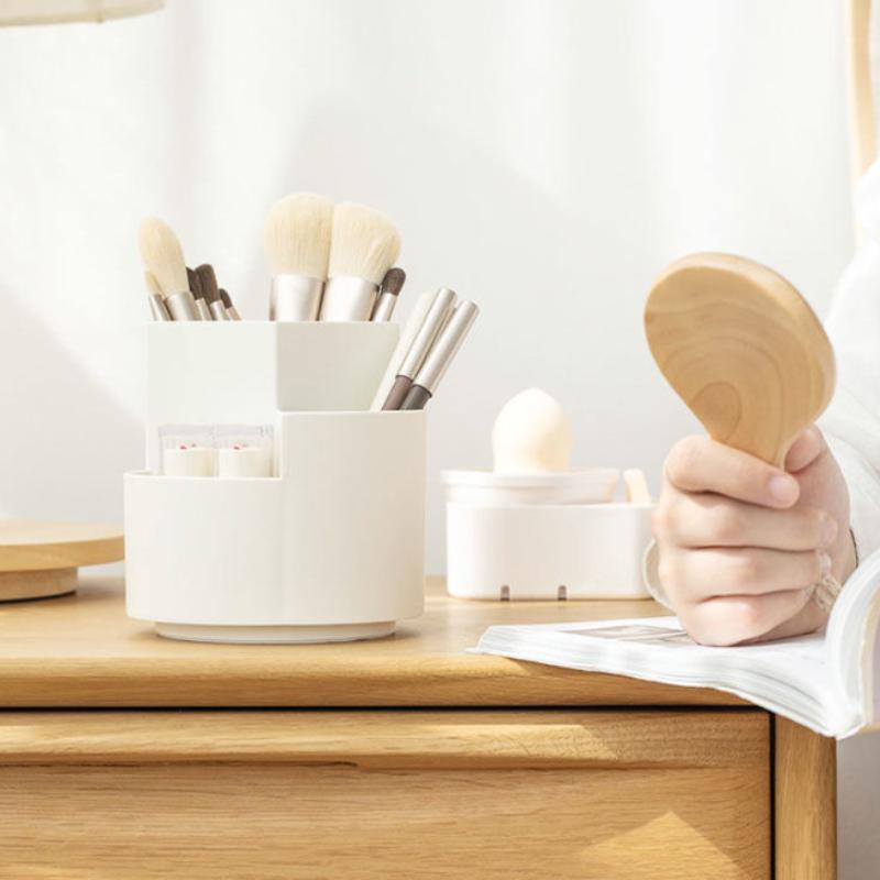 1 Stück drehbarer Stifthalter, Aufbewahrungsbox für Schreibtischstifte für Studenten im Büro, Aufbewahrungsbox für Make-up-Pinsel mit drei Löchern