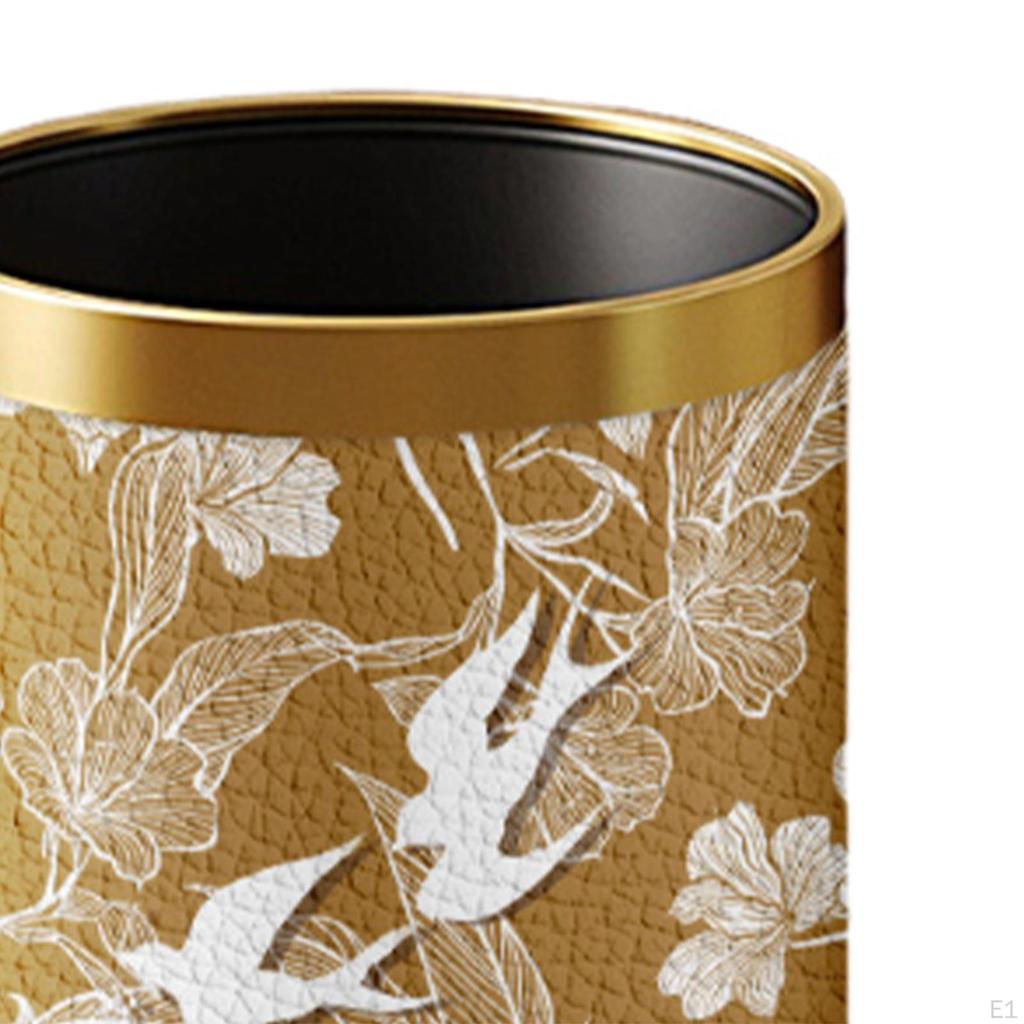 Open Top PU Leather Waste Bin for Kitchen And Living