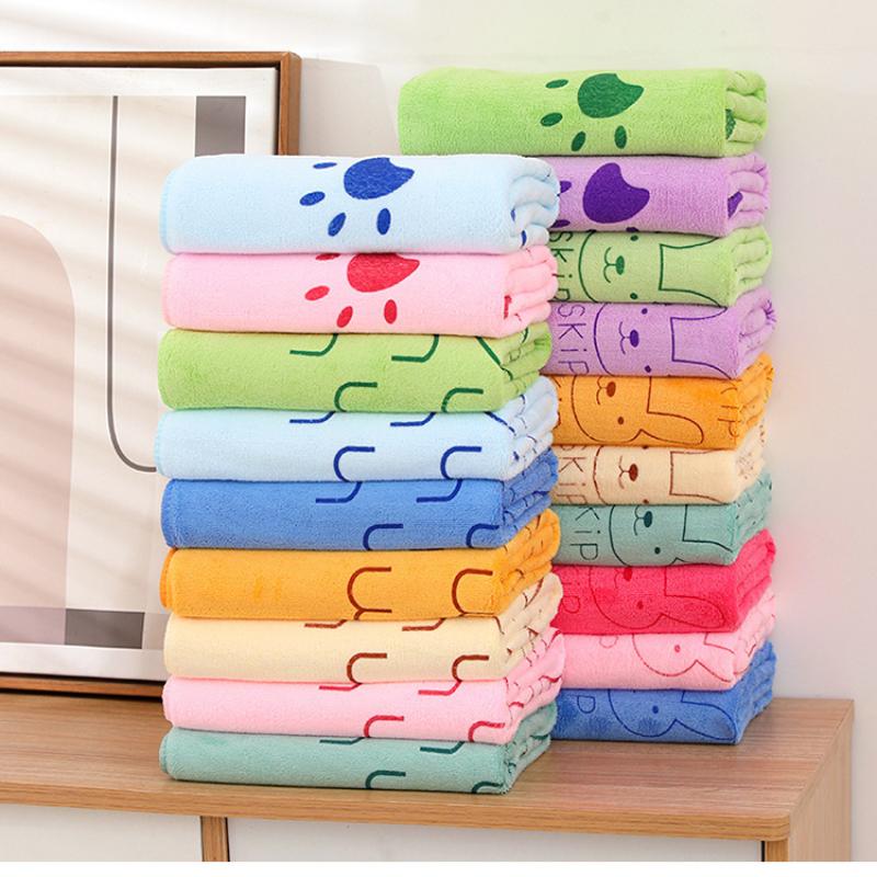 Comfortable Soft Absorbent Bath Towel Cute Cartoon Pattern Bath Towel