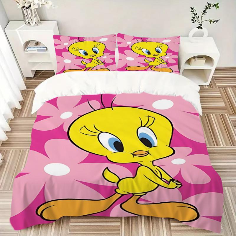 3pcs Tweety Bird Cover Set,Soft Comfortable Duvet Cover,Guest Room (1*Duvet Cover + 2*Pillowcases, Without Core) yy251024022