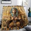 1Pc Egpyt Liberty Statue Patchwork Print Flannel Blanket High Quality Warm Comfortable Cover for All Seasons Perfect for Gifts Home Decor