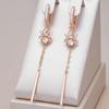 Trend Long Tassel Spider Dangle Earrings For Women Fashion Rose Gold Color With Natural Zircon Fine Daily Jewelry