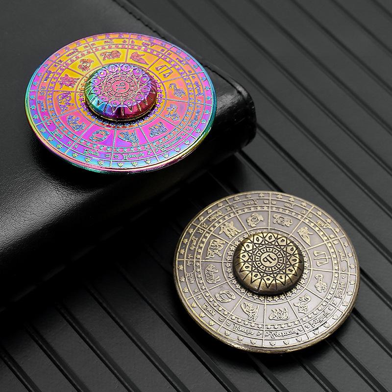 12 Constellation Compass Gyroscope Fidget Spinner EDC Metal Rotating Gyroscope Stress Relieving Toy Gyroscope for Children