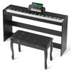 Piano Numérique 88 Touches Entièrement Lestées Mode Double Clavier Support Cabinet Banc
