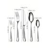 6pc/30pc Stainless steel silver high-end star diamond tableware set knife, fork and spoon dessert fork and spoon