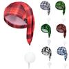 1pc New Hot European and American Christmas Party Supplies Adjustable Ball Fringe Long Night Cap Men's Checkered Hair Cap