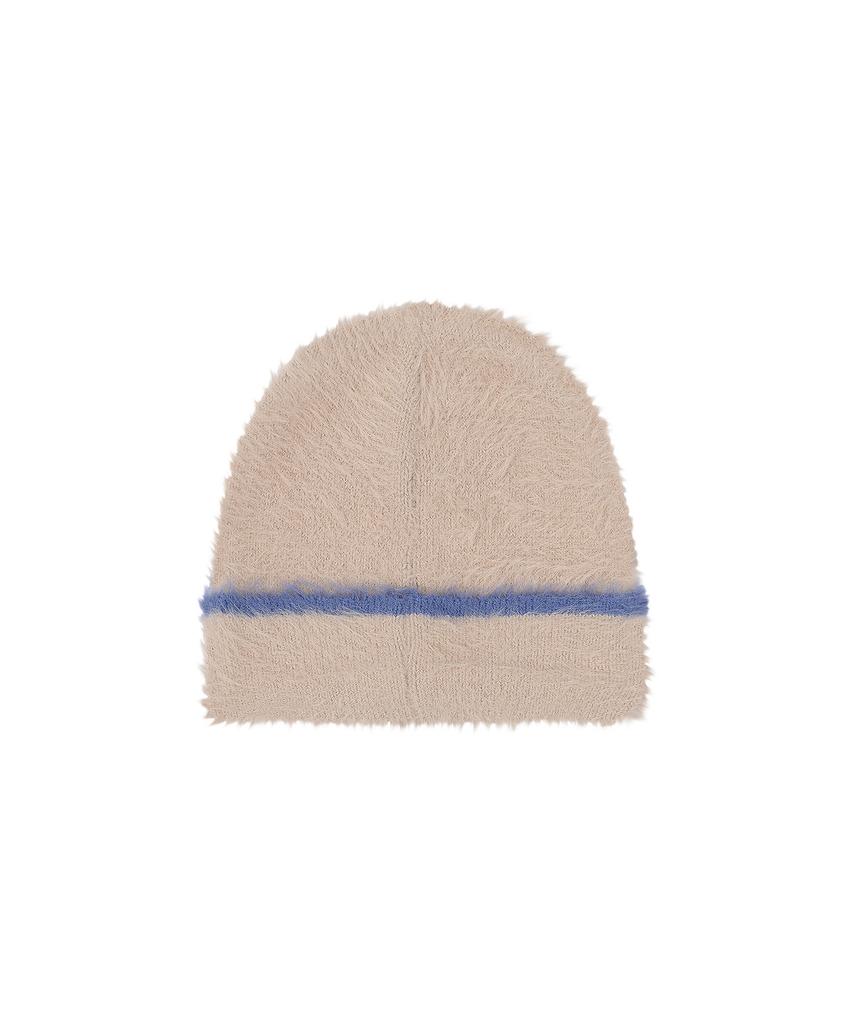 Bajal Va Square Studded Hairy Beanie Beige
