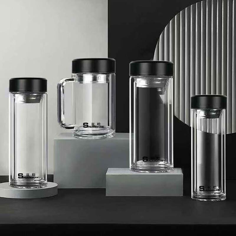 Shuanghan Double-Layer Glass Tea Infuser Cup