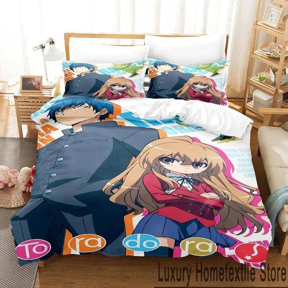 Anime TIGER×DRAGON Toradora Bedding Set Duvet Cover Bed Set Quilt Cover Pillowcase Comforter King Queen Size Boys Adult Bedding