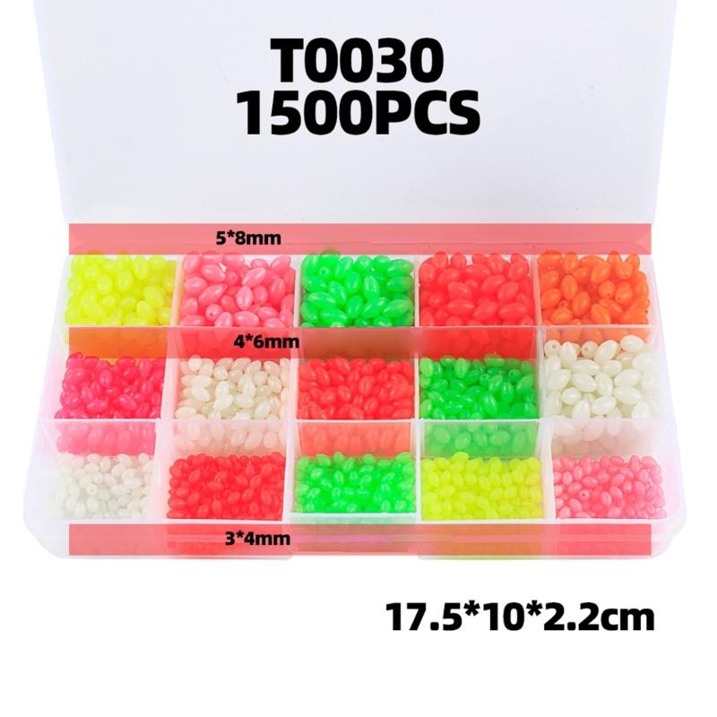 Hard Glow Eggs Beads Fishing Tackle Oval Round Shaped Fishing Beads for Baits Rig Punch Baits Rigging Beads