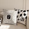 Modern Minimalist Decoration French Cream Style Sofa Pillow Living Room Cushion Black and White High-end Pillow Cover