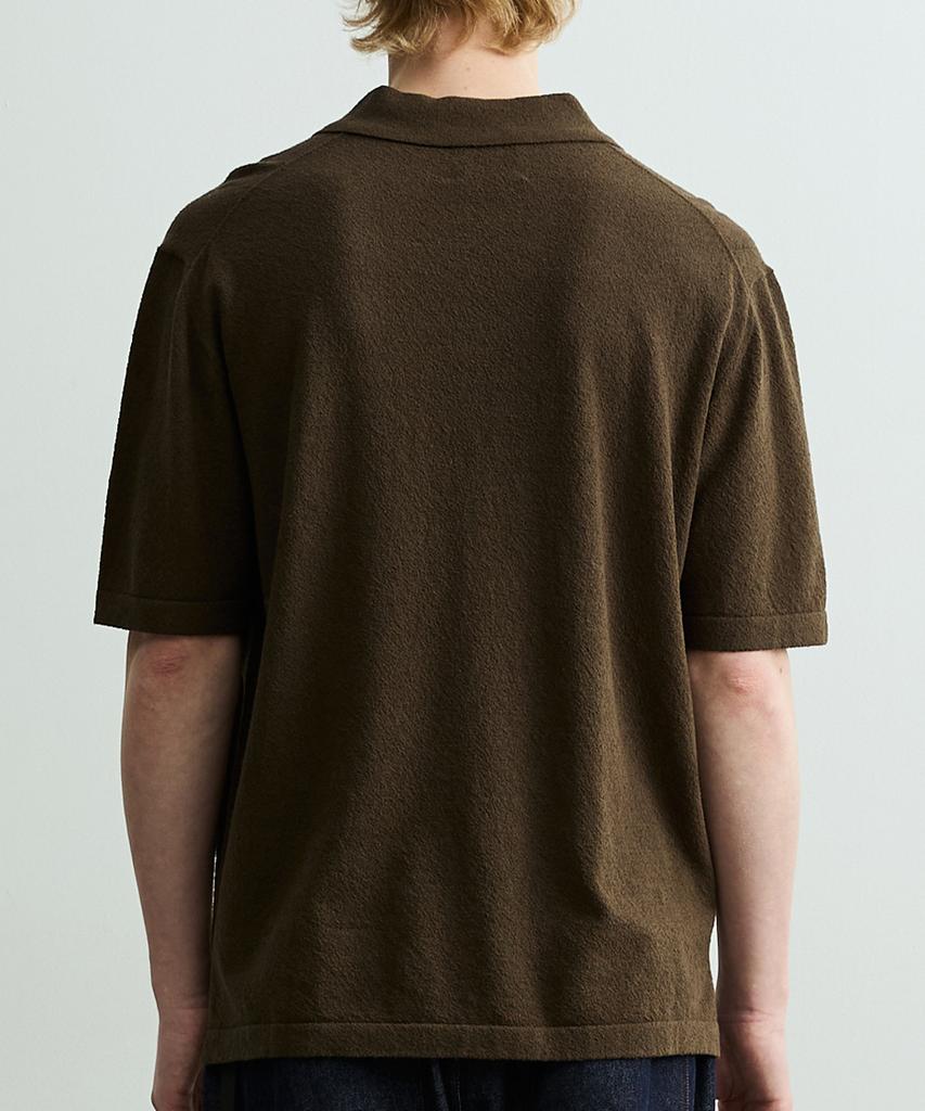 ONNHANS Open Collar Short Sleeve Knit_Dark Khaki
