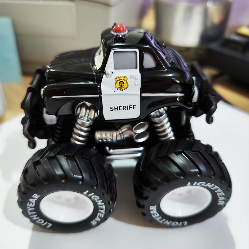 Disney Pixar Cars Großes Rad Offroad Metallautos Lightning McQueen Sheriff Schwarzer Sturm Jackson Cruz Hook Spielzeug Kinder Weihnachtsgeschenke