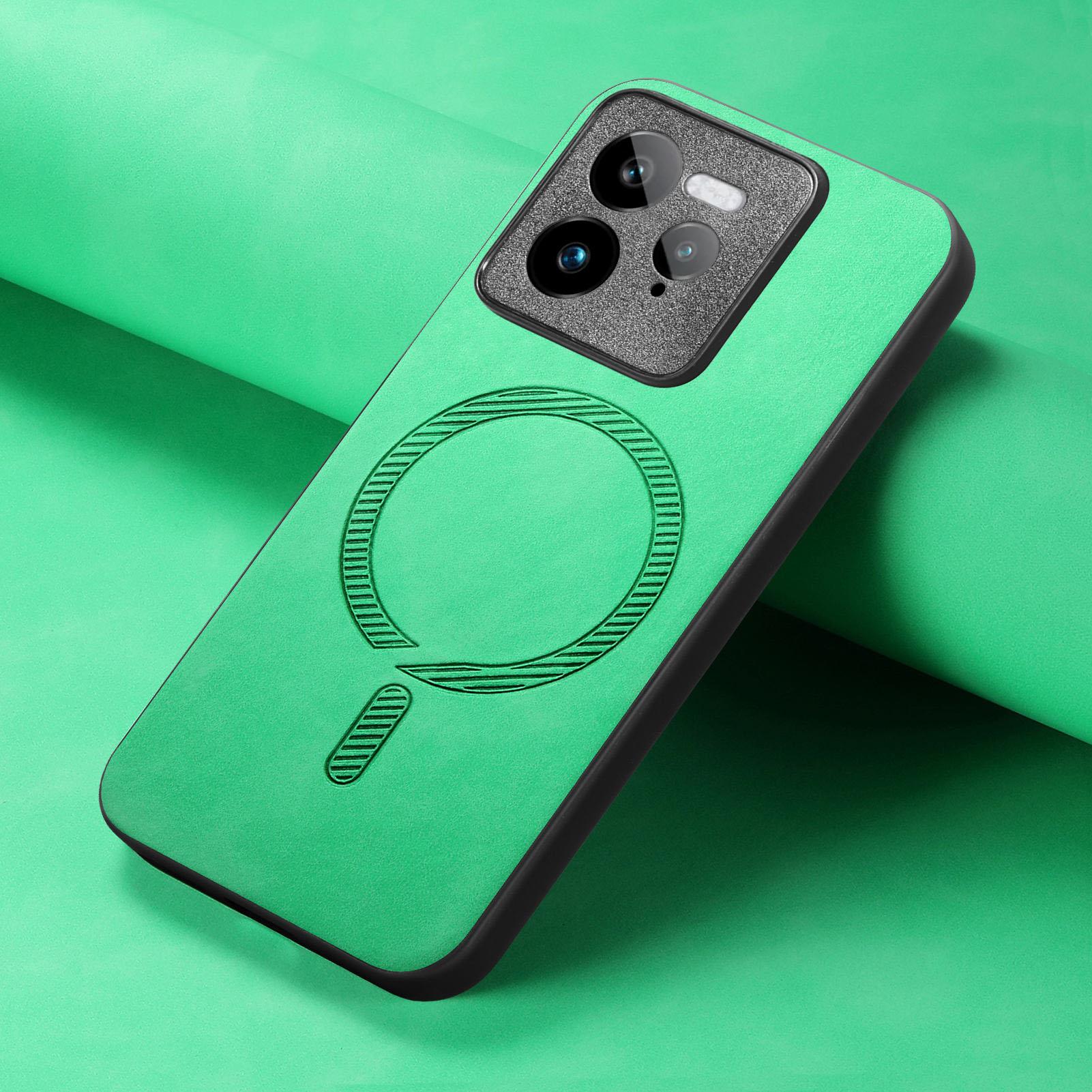 

Чохол для Realme GT 7 Pro для Magsafe Magnetic Business Leather Back Cover для Realme GT7 Pro GT5 Neo 5 SE GT7pro Протиударний бездротовий зарядний корпус Realme GT 7 pro зелений