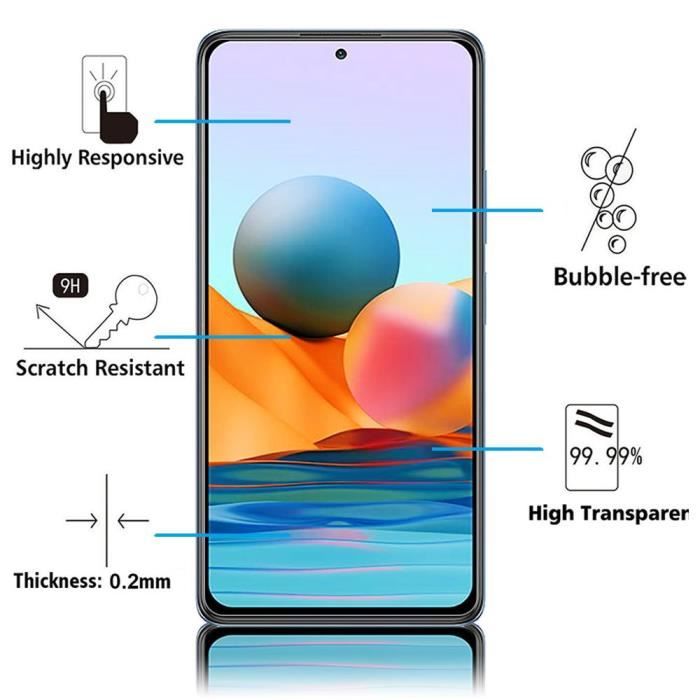 Pour Xiaomi Redmi Note 10 Pro 6.67": Lot - Pack de 3 Films de protection écran Verre Trempé
