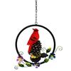 Solar Powered Red Birds Windchime Light Pendant Charming Landscapes Decorative Light For Outdoor Garden