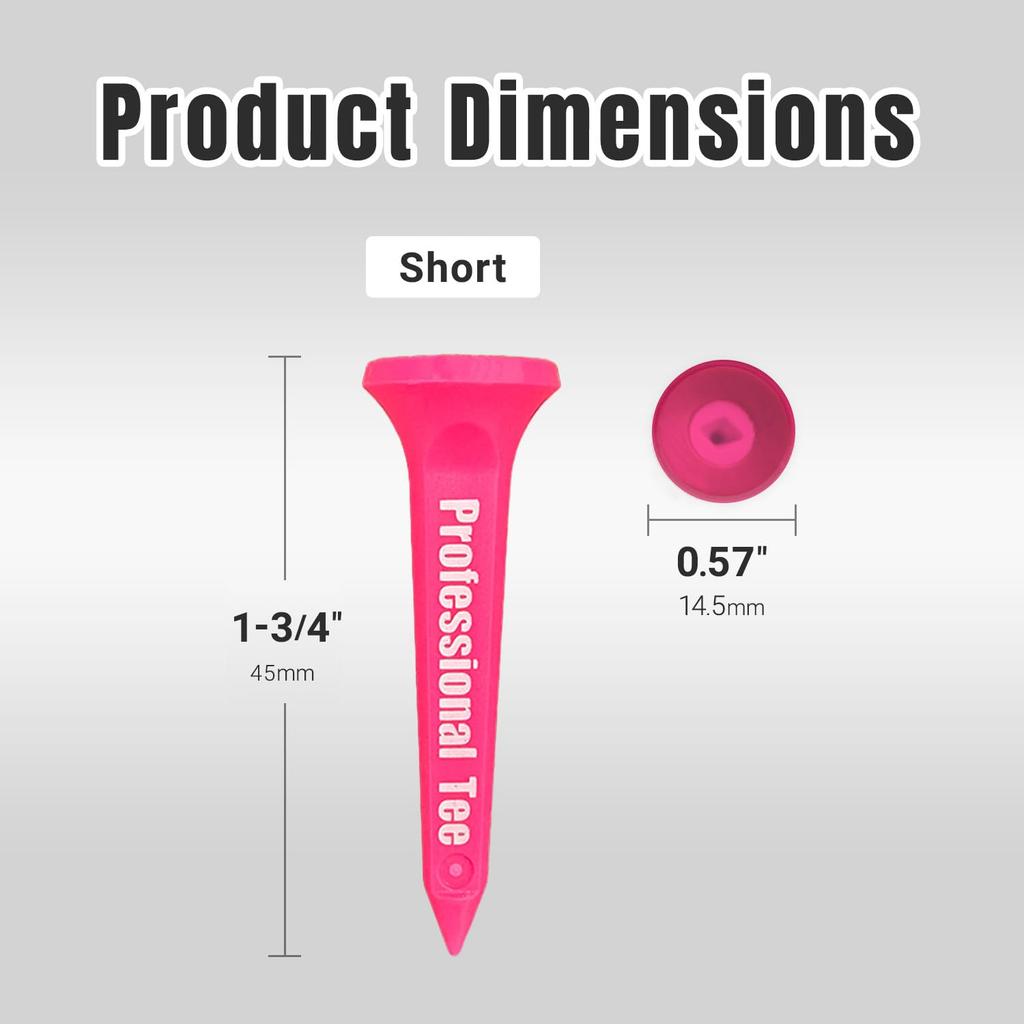 Subetee Golf Tees SUBEtti Professional Tee Short Pink SUBE6119PK (3 tees)