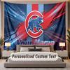 Custom Name Text Tapestry Chicago Cubs Personalized Polyester Wall Tapestry For Bedroom And Room