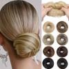 Elastic Rubber Band Straight Updo Chignon Synthetic Flower Bun Head Wig  Lazy