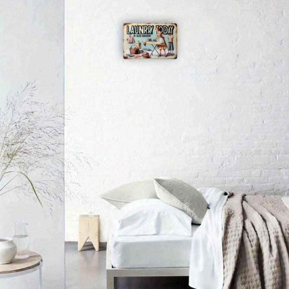 Vintage Laundry Room Metal Sign Wall Decor Retro Poster for Home