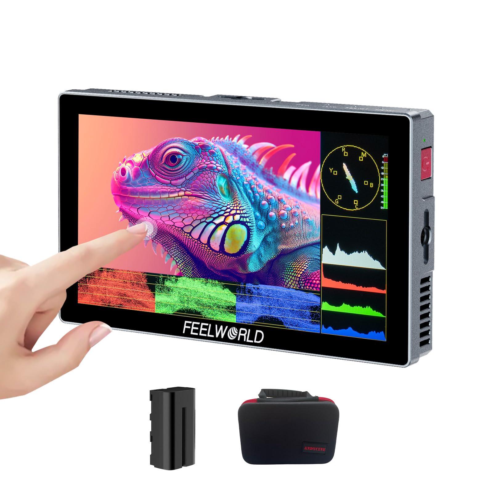 

FEELWORLD P6X 1200nits DSLR Camera Monitor with Aluminum 4K 3D Full and Carry and Micro HDMI Cord 5.5-inch Ultra-Bright Housing, HDMI, LUT, Waveform,