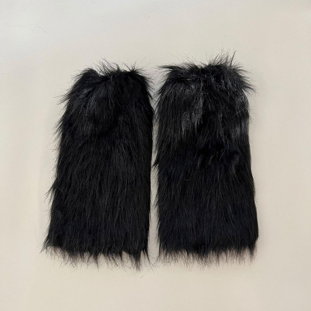 Autumn And Winter Imitation Mink Socks Cover Women's Medium Tube Women's Calves And Knees Ins Wind Jk Thickened Warm Wool Socks Leg Cover