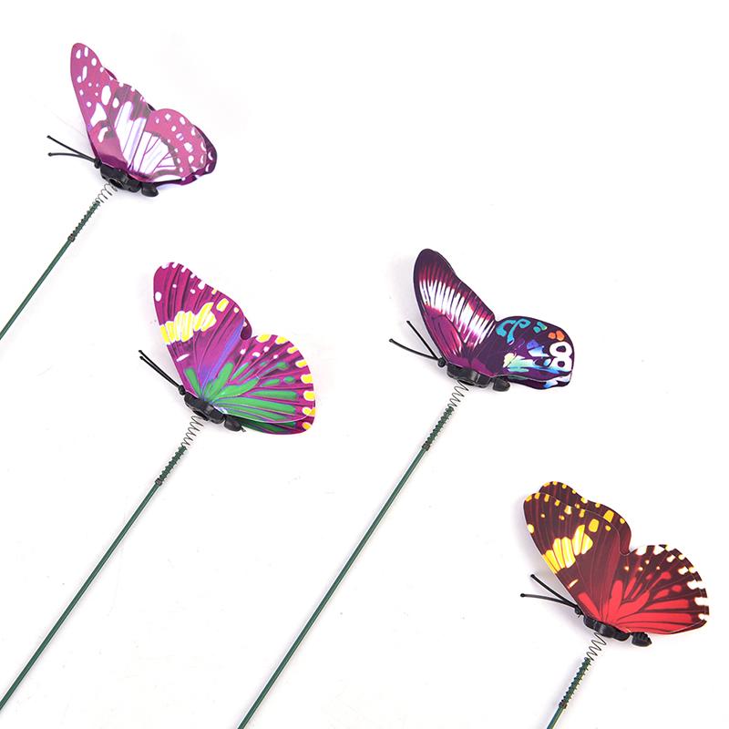 15Pcs/Lot Artificial Simulation Butterfly Stakes Garden Outdoor Decorations