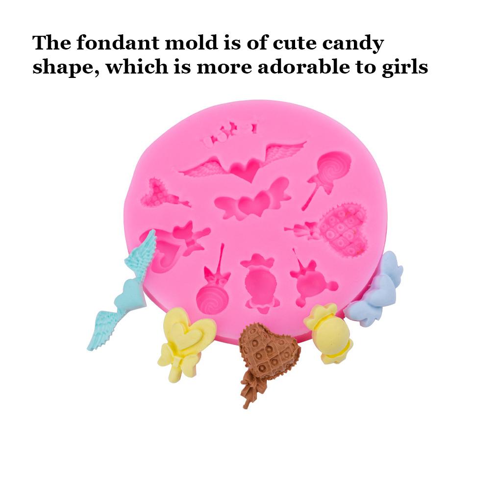 Fondant Mold Portable 9 Grid Non-stick Cute Home Kitchen Cartoon Sugar Candy Jelly Cake Baking Mould Accessories