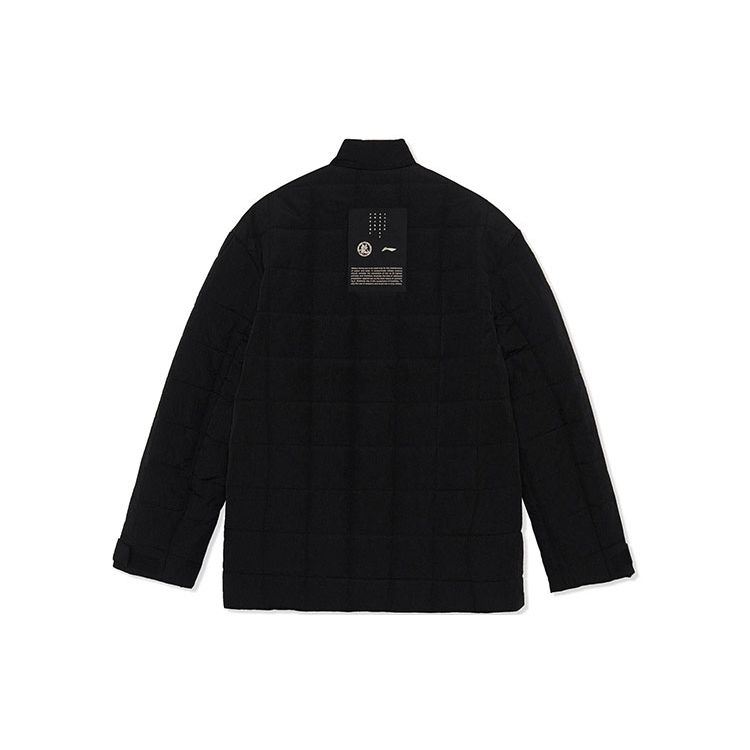 Li Ning X Jackie Chan Collaboration Kung Fu Series Casual Short Lace-Up Cotton Jacket Winter Men Jacket Black AJMR057-1