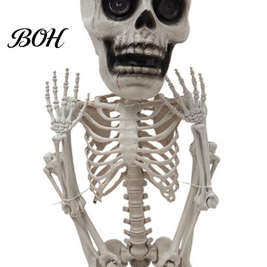 Halloween Party Supplies Posable Skeleton Decoration, 41 Inch Full Body Hanging Human with Decorative for Fireplace Movable Joints Yard Garden