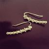 Women Fashion Star Shaped 7 Rhinestone Long Bride Ear Stud Earrings for Weeding Party