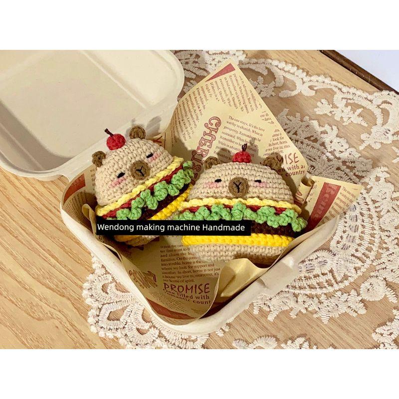 

Чехол для наушников Hamburger Capabala, связанный крючком вручную, для Airpods4, милый мягкий чехол, устойчивый к падениям Apple Airpods Pro Hamburg Dolphin (In Stock)