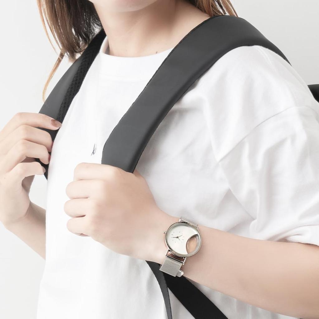 Klon Skeleton and Simple Replacement KLON CIRCLE WINDOW EAST 38mm Watch, Clear, Men's Women's, Strap, -SILVER MESH-