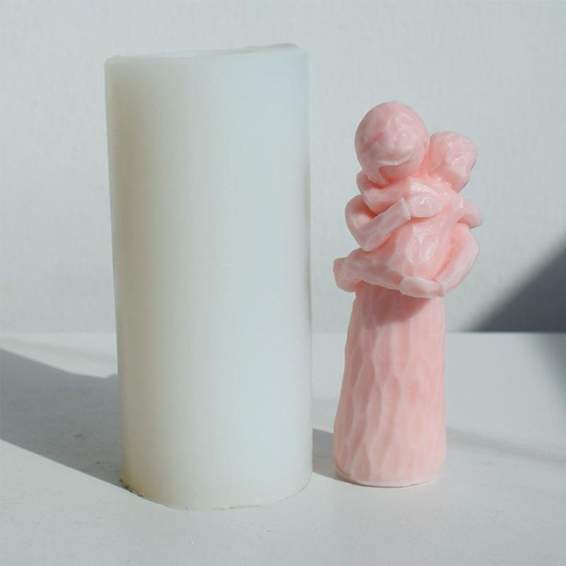 Mother Hug Kid Candle Mold Silicone Craft Mold Silicone Texture Hand-Making Tool for DIY Hand-Making Candle Soap Crafts