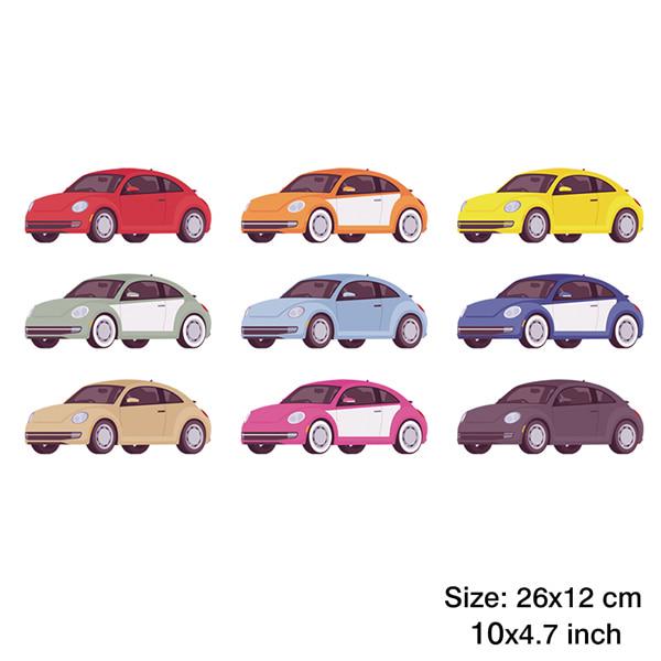 DIY Heat Transfer Iron-on Patches Cute Cartoon Cars Set Patch For Children Clothing T-shirt Dresses