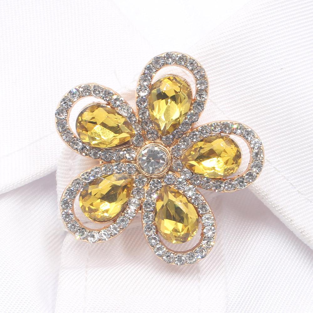 Sparkling 1 piece 35MM Flower Water Droplet Glass French Shirt Cufflink Set DIY Simple Cufflinks Wedding Clothing Accessories