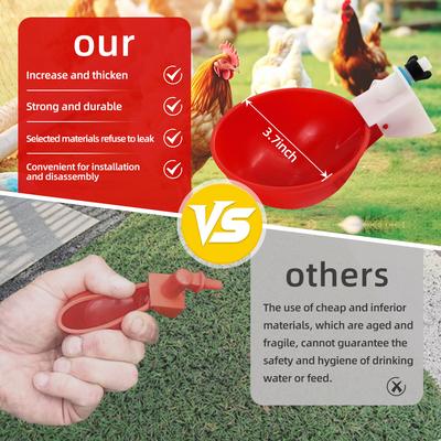 5-20Pcs Automatic Chicken Duck Drinking Cup Drinker Larger Chicken Feeder Plastic Poultry Farm Water Dispenser Quail Supply