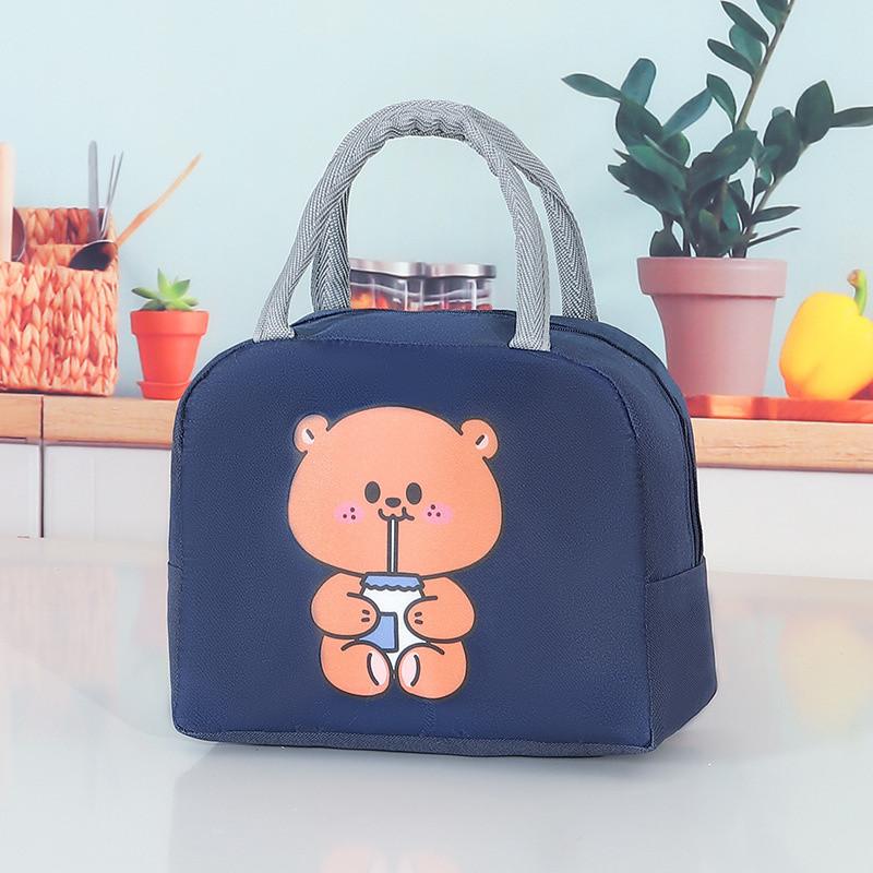 New Children's Lunch Box Bag Cationic Lunch Box Bag Cartoon Cute Lunch Box Insulated Bag with Rice Bag