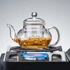Filterbare Glasteekanne, hitzebeständige, verdickte Borosilikatglas-Blumenteekanne mit Teesieb, 400/600/800/1000 ml Wasserkocher