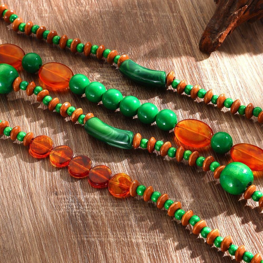 Brightly Colored Bohemian Necklace Long Bead Necklace Trendy Multi Layer Necklace  Daily