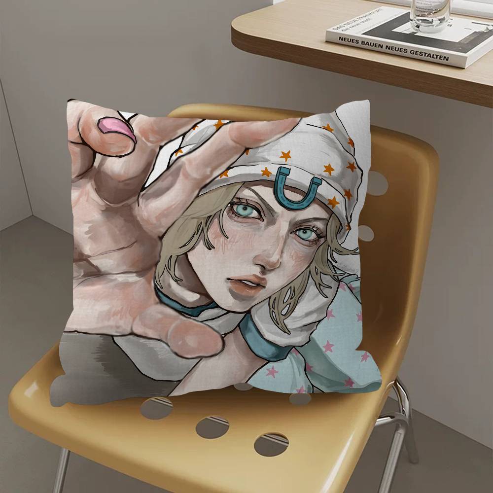JOJO Retro Kraft Paper Anime Cushion Cover Inches Farmhouse Decor Home Throw Pillow Covers for Couch Decorations