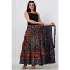 Gonna lunga in puro cotone Bollywood indiano da donna Designer Etnica a portafoglio Rotonda